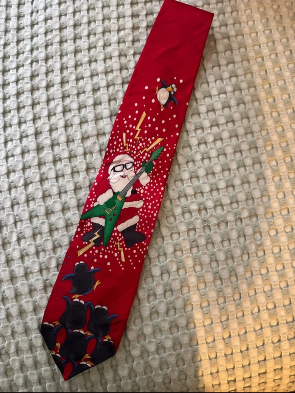 Red Silk Santa Christmas Tie